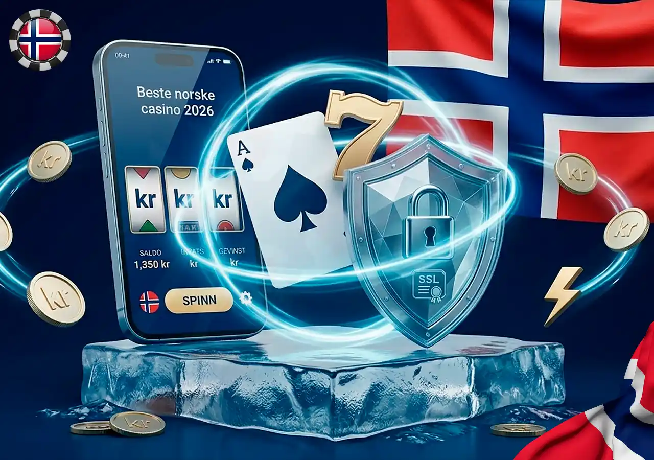 Beste norske casino på nett i 2026 for trygg og sikker spilling.