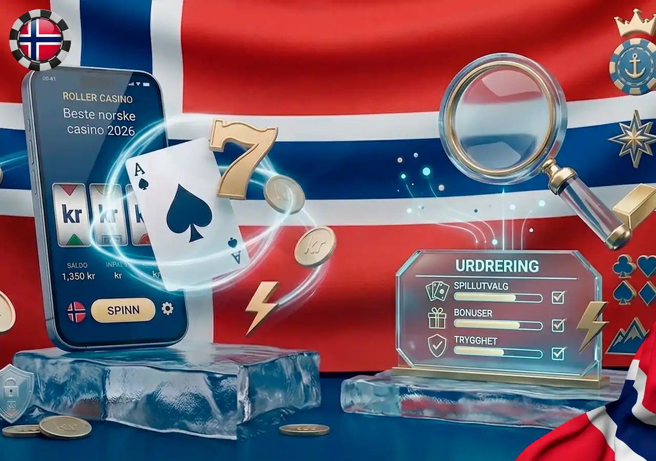 Vår grundige prosess for å vurdere og rangere norske nettcasinoer.